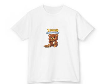 I Snack Between Snacks Bear Kids Tee | Cute Cartoon Bear, School Humor