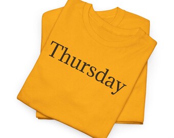 Thursday T-Shirt | Minimal Text Tee, Weekday Shirt