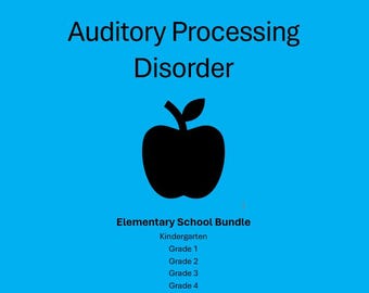 APD Elementary School Workbooks – Auditory Processing Disorder-friendly Design | K2 - 5th Grade | 12 Books (6 color + 6 Black and white)