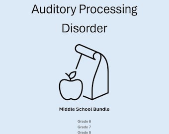 APD Middle School Workbooks – Auditory Processing Disorder-friendly Design | 6 - 8th Grade | 6 Books (3 color + 3 Black and white)