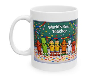 Best Teacher Ever School Supplies Character Mug | Classroom Teacher Coffee Cup