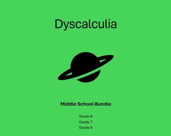 Dyscalculia Middle School Workbooks – Dyscalculia-friendly Design | 6 - 8th Grade | 6 Books (3 color + 3 Black and white)