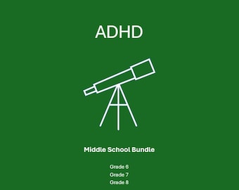 ADHD Middle School Workbooks – ADHD-friendly Design | 6 - 8th Grade | 6 Books (3 color + 3 Black and white)