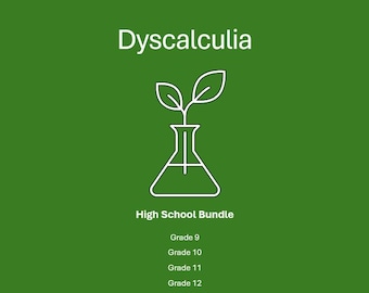 Dyscalculia High School Workbooks – Dyscalculia-friendly Design | 9 - 12th Grade | 8 Books (4 color + 4 Black and white)