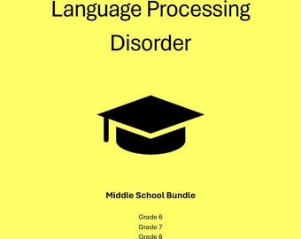 Language Processing Middle School Workbooks – Language Processing-friendly Design | 6 - 8th Grade | 6 Books (3 color + 3 Black and white)
