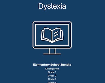 Dyslexia Elementary School Workbooks – Dyslexia-friendly Design | K2 - 5th Grade | 12 Books (6 color + 6 Black and white)