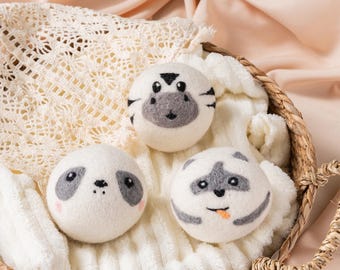 Bolas de lana para secadora, paquete de 3, suavizante de telas natural de lana de Nueva Zelanda, reutilizables para 1000 lavados, sin arrugas, reduce el tiempo de secado, seguro para bebés.