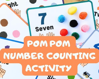 Montessori Pom Pom Counting Activity Cards: Numbers 1-10 (Digital Download)
