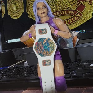 Custom Joshi pro wrestling style women&#39;s rising Star champion Championship belt small sized for women&#39;s wrestling figures