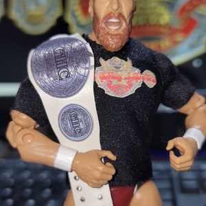 Custom GHC Openweight Championship belt for wrestling figures