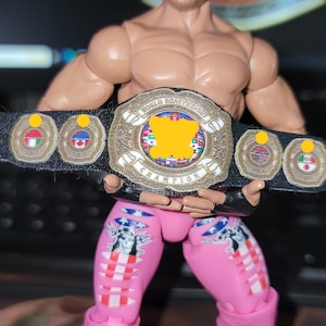 Custom Big Conceptual World Wrestling Championship belt for wrestling figures