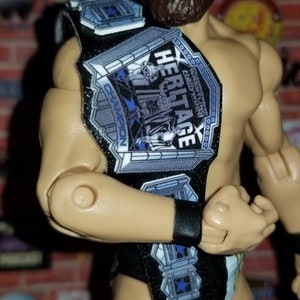 Custom Heritage Wrestling from Hollywood Championship belt for wrestling figures