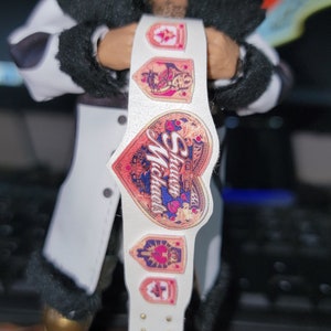 Custom Tribute Championship belt for wrestling figures