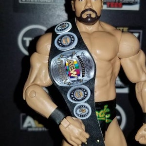 Custom conceptual Television Championship belt for wrestling figures