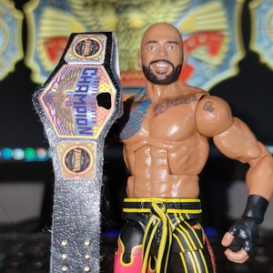 Custom modded United States Championship belt for wrestling figures replica v1 cust side plates