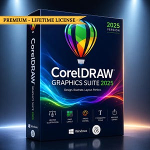 CorelDRAW Graphics Suite 2025 Graphic Design WallArt | Lifetime Access - Instant Download