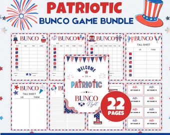 4. Juli Bunco, Bunco Party Game, Bunco Score Sheet, Bunco Scorecards, Bunco Tischnummern, Bunco Party Spiel, Bunco Party Spiel