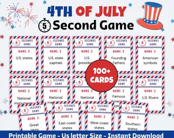 5 Sekunden Spiel, 4. Juli 5 Sekunden Spiel, 4. Juli Aktivität für Kinder und Erwachsene, Partyspiele zum Unabhängigkeitstag, 4. Juli Quiz für Jugendliche