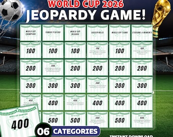 Fußball-WM 2026 Jeopardy Spiel, Printable Fußball Jeoparty Spiel, Watch Party Action (Digitaler Download)