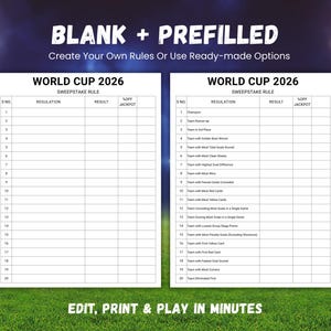 World Cup 2026 Sweepstake Kit, Soccer Sweepstakes, Football Office Pool Game, Fun Soccer World Cup Party Game, Soccer PDF, Instant Download