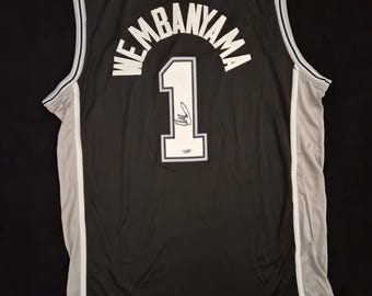 Victor Wembanyama #1 Signed Nike Swingman San Antonio Spurs Statement Edition Black Jersey Size 52 | Autographed | COA