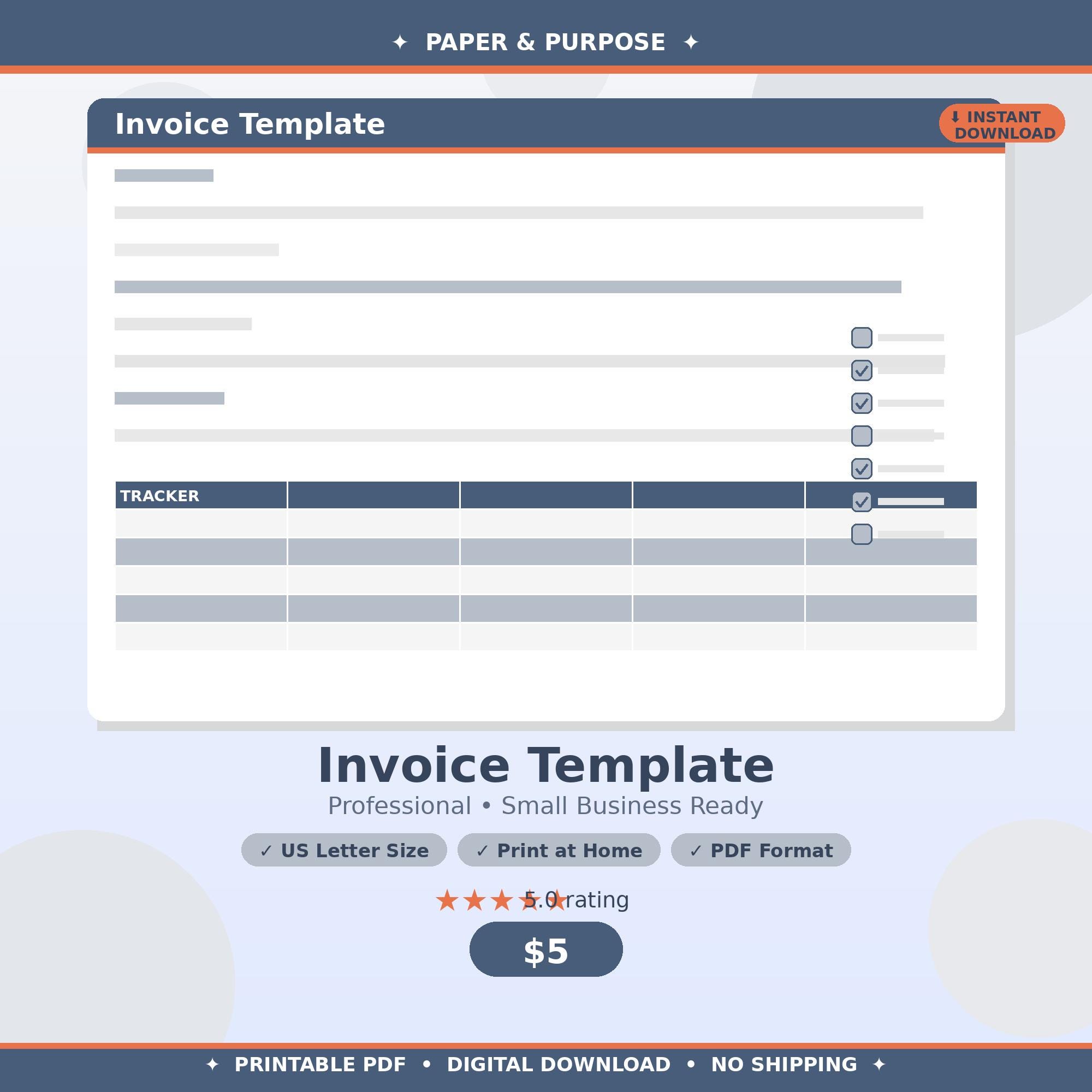 Professional Invoice Template for Small Business | Freelancer Billing ...