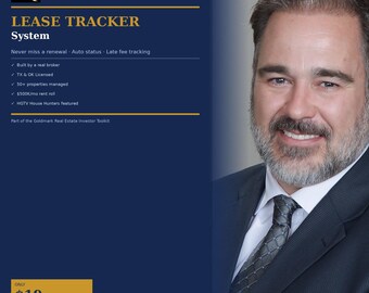 Leasetracker-spreadsheet | Automatische verlengingswaarschuwingen | Tool voor huurdersbeheer | Sjabloon propertymanager | Verhuurdersysteem TX OK