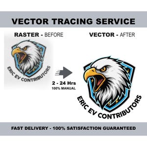 Blurry Logo to Vector, Manual Redraw, Low Resolution Image Vectorization, AI EPS SVG