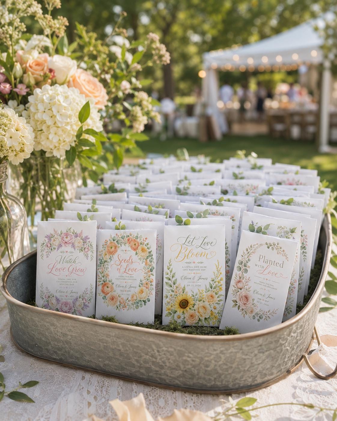 Personalized Floral Seed Packets