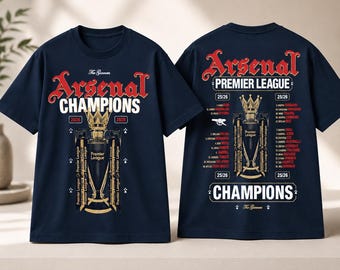 Arsenal Premier League Champions 2026 T-Shirt Gifts For Fans