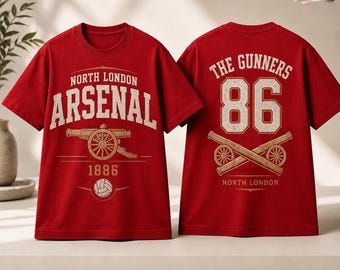 Arsenal Premier League Champions 2026 T-Shirt Gifts For Fans, Vintage Gunners 86 Tee, Retro Arsenal Football Shirt 04