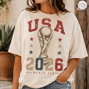 USA Soccer Retro Shirt, USA Soccer World Vintage Comfort Colors Shirt, United States Football Tee, Soccer Fan Gift, US Soccer Gift image 1