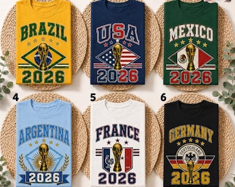 2026 Soccer Fan T-shirt, Country Football Fan Shirt, USA Canada Mexico Brazil Argentina Soccer Tee, Game Day Shirt, Soccer Fan Gift