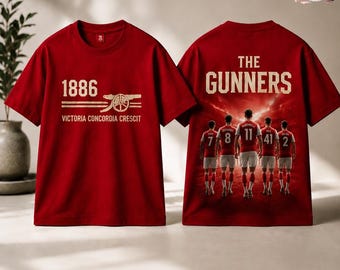 Arsenal Premier League Champions 2026 T-Shirt Gifts For Fans, Saka Odegaard Martinelli Rice Saliba Squad Graphic Tee 06