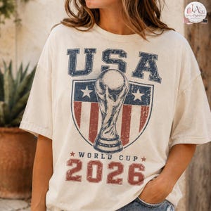 USA World Soccer 2026 Shirt, USA Soccer World Vintage Comfort Colors Shirt, United States Football Tee, Soccer Fan Gift, US Soccer Gift image 1