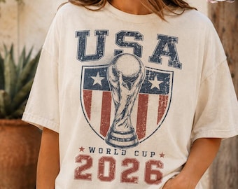 USA World Soccer 2026 Shirt, USA Soccer World Vintage Comfort Colors Shirt, United States Football Tee, Soccer Fan Gift, US Soccer Gift