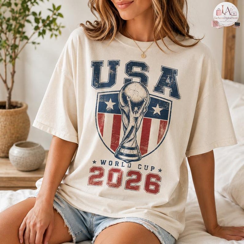 USA World Soccer 2026 Shirt, USA Soccer World Vintage Comfort Colors Shirt, United States Football Tee, Soccer Fan Gift, US Soccer Gift image 2