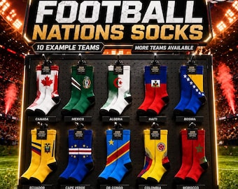 Personalized Soccer 2026 Crew Socks, WC Custom Socks, Football Nations Fan Socks, International Team Support Gift