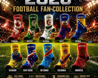 Personalized Soccer 2026 Crew Socks, WC Custom Socks, Football Fan Collection Socks, National Team Tournament Gift