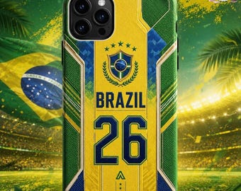 Personalized Soccer 2026 Brazil Phone Case, WC Custom Case, 2026 Soccer World Tournament, International Game Day, Sport Lovers Phone Case