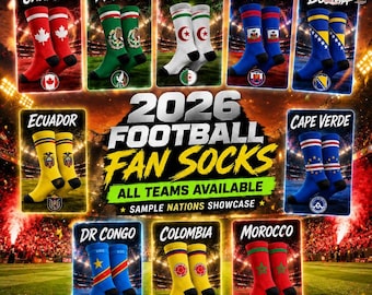 Personalized Soccer 2026 Crew Socks, WC Custom Socks, Global Football Fan Socks, International Team Pride Gift