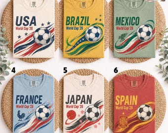 2026 World Soccer Fan Shirt, Any Country Flag 26 Tee, Custom Football World Tournament Shirt, International Football Tournament Fan Gift