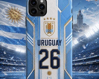 Personalized Soccer 2026 Uruguay Phone Case, WC Custom Case, 2026 Soccer World Tournament, International Game Day, Sport Lovers Phone Case