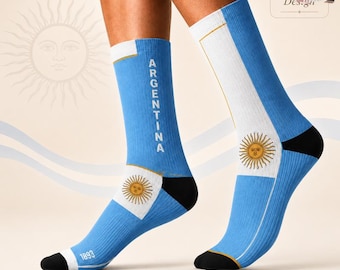 Personalisierte Fußball Cup 2026 Crew Socken, benutzerdefinierte Argentinien Fußball Mannschaft Socke, World Tour Spieltag Fan Geschenk, messi Country Sports Socken