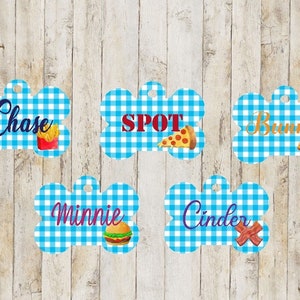 Fast Foods Pet ID Tags Dog ID Tag Dog Tag Personalized Pet Name Tag French Fries Dog Tag Pizza Dog Tag Bacon Dog Tag