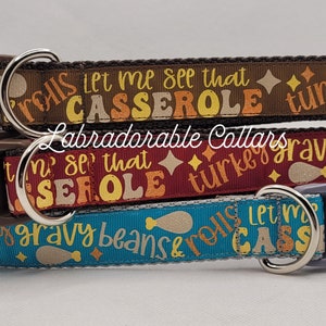 Thanksgiving Dog Collar Turkey collar Turkey dog leash Turkey harness Casserole Dog Collar