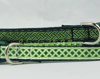 1/2" St. Patrick's Day Dog Collar Celtic Knot Collar Dog Collar