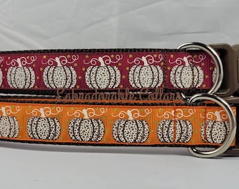 Pumpkin Dog Collar Cheetah Pumpkin Dog Collar Halloween Dog Collar Thanksgiving Dog Collar Pumpkin dog collar