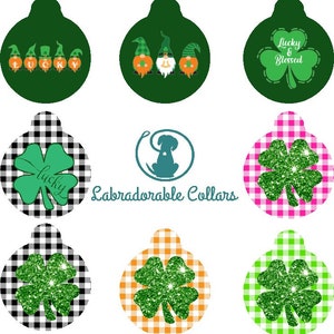 St. Patrick&#39;s Day Pet ID Tags Dog ID Tag Dog Tag Personalized Pet Name Tag