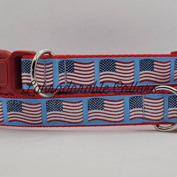 4th of July Dog Collar Flag Dog Collar Old Glory Americana Dog Collar